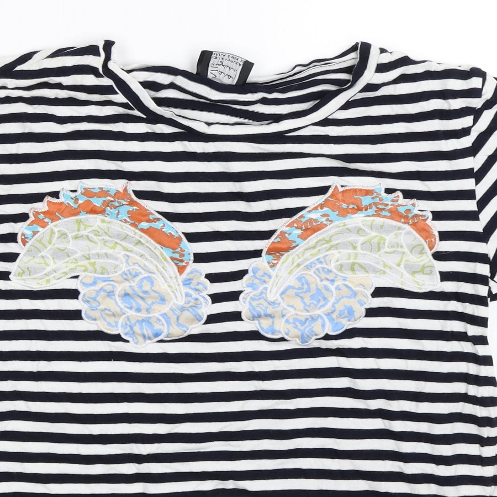 Womens UK Size S Zara Blue Basic T-Shirt