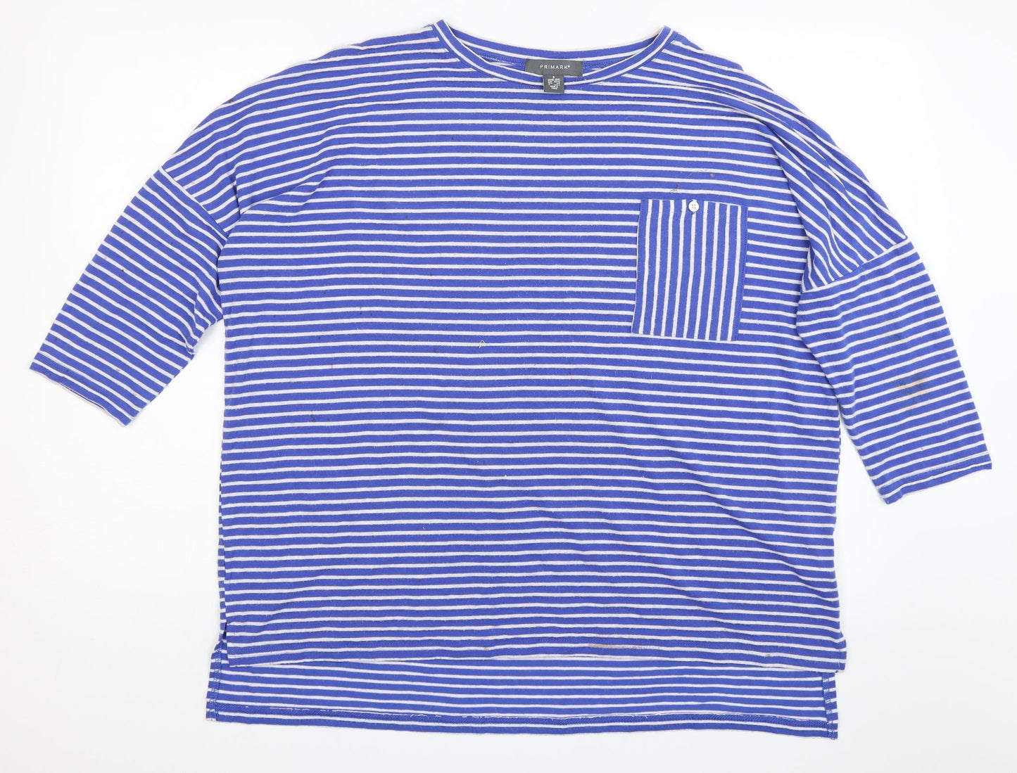 Primark Womens Blue Striped  Basic T-Shirt Size S