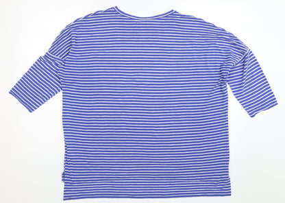 Primark Womens Blue Striped  Basic T-Shirt Size S