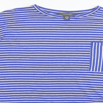 Primark Womens Blue Striped  Basic T-Shirt Size S