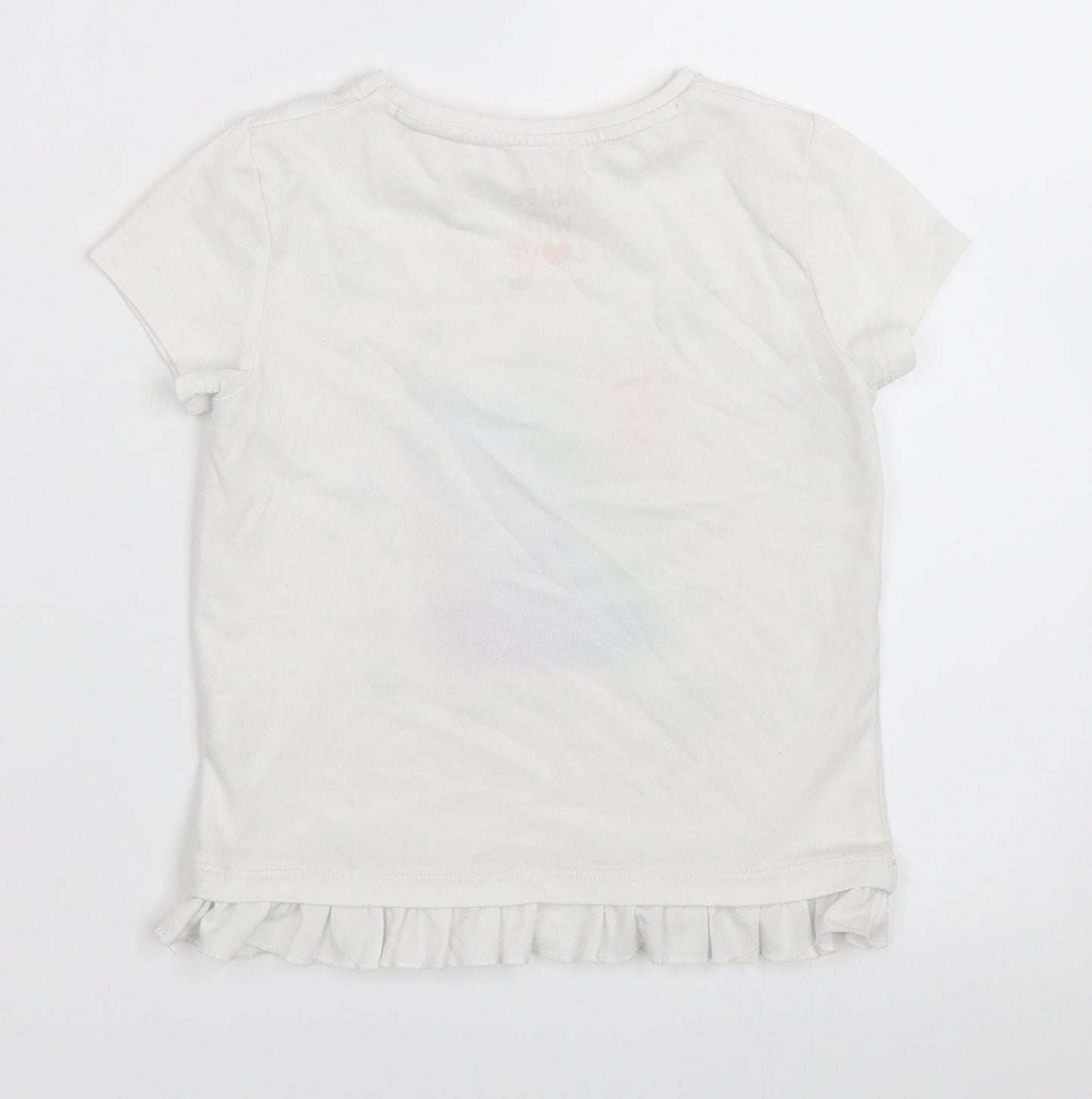F&F Girls White   Basic T-Shirt Size 3-4 Years