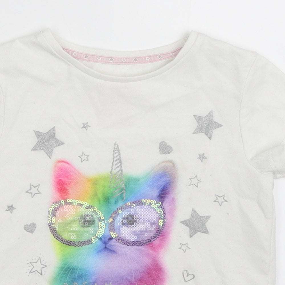F&F Girls White   Basic T-Shirt Size 3-4 Years
