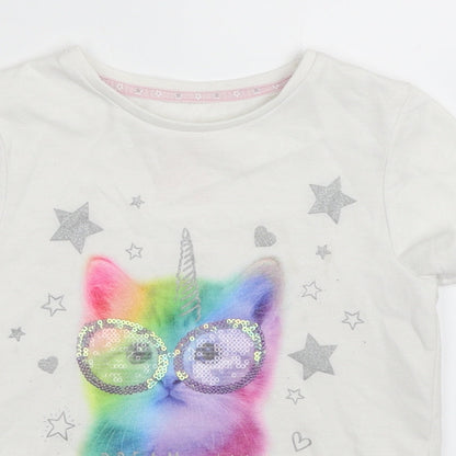 F&F Girls White   Basic T-Shirt Size 3-4 Years