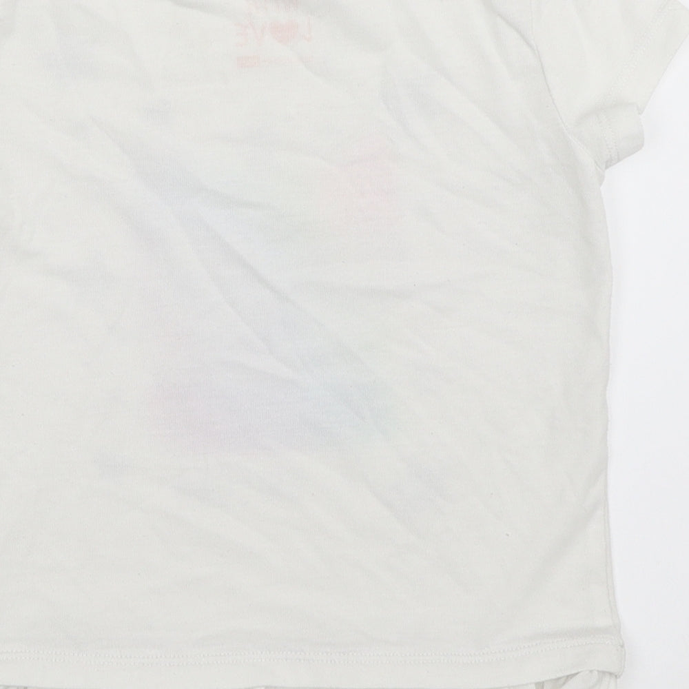 F&F Girls White   Basic T-Shirt Size 3-4 Years