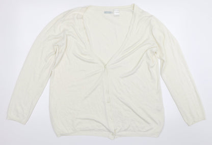 R Womens Ivory   Cardigan Jumper Size 18