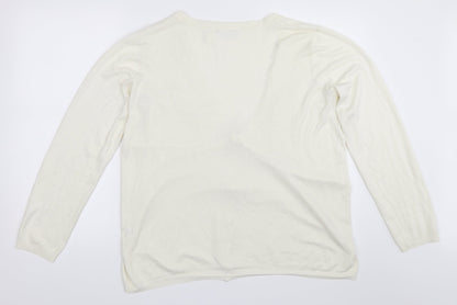 R Womens Ivory   Cardigan Jumper Size 18
