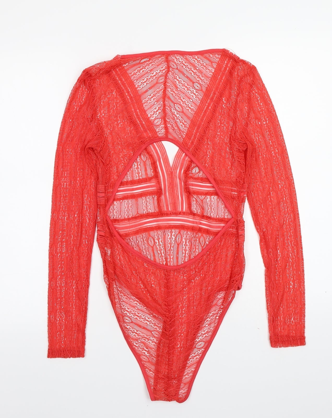 Womens UK Size L Preworn One-Piece Orange Bodysuit
