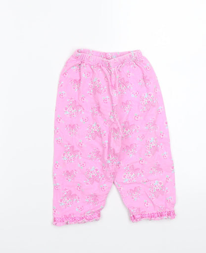 Disney Girls Pink Floral  Babydoll Pyjama Pants Size 18-24 Months