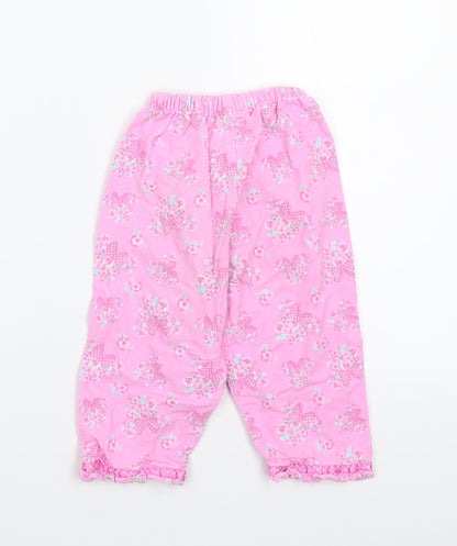Disney Girls Pink Floral  Babydoll Pyjama Pants Size 18-24 Months