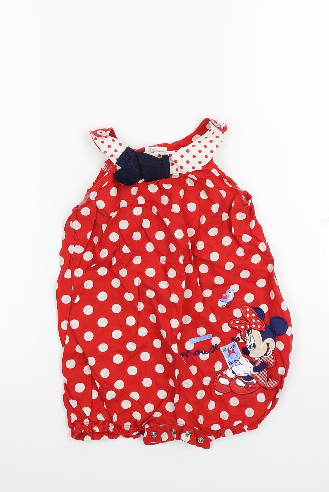 Disney Girls Red Polka Dot  Babygrow One-Piece Size 18 Months