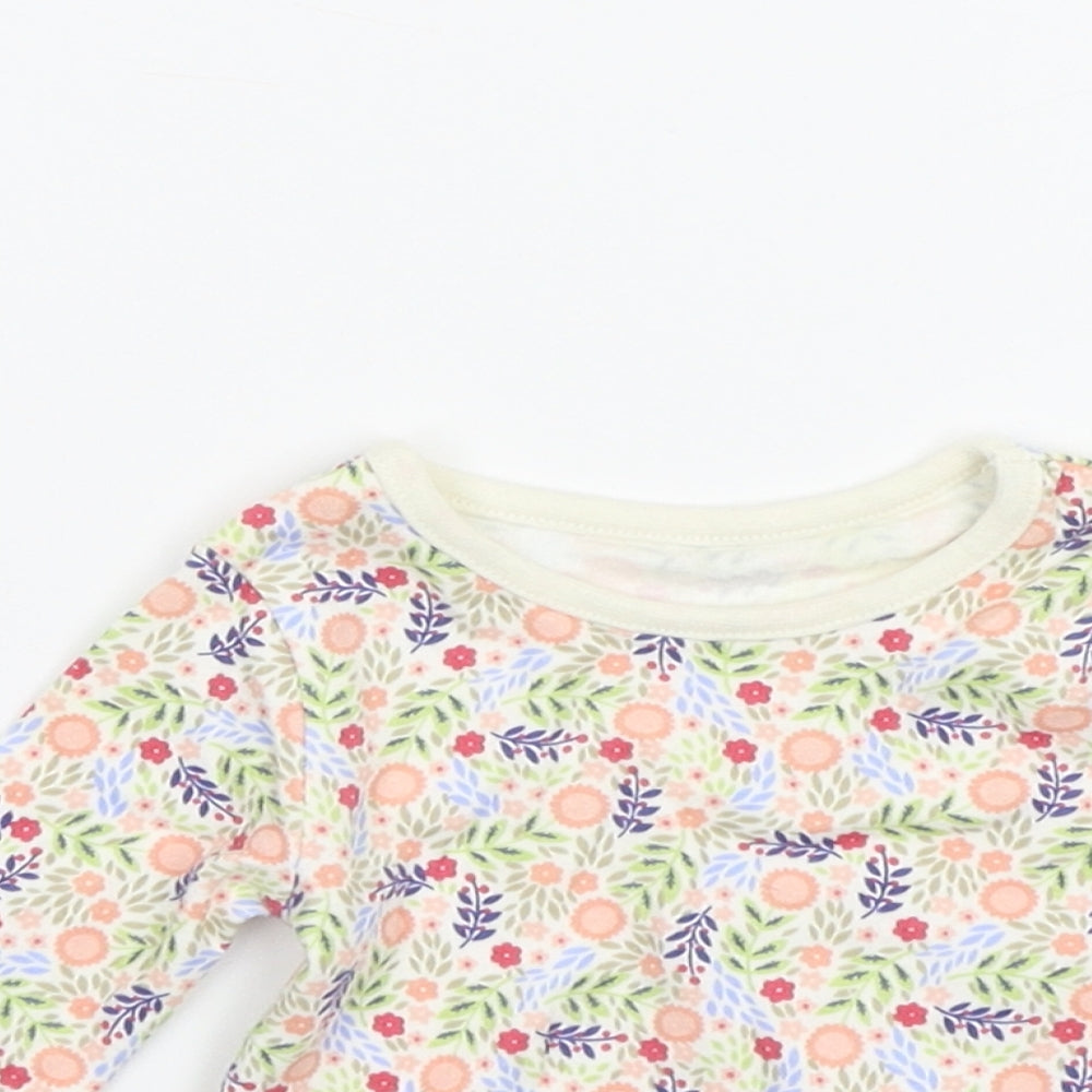 George Girls White Floral  Basic T-Shirt Size Newborn