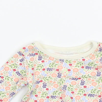 George Girls White Floral  Basic T-Shirt Size Newborn