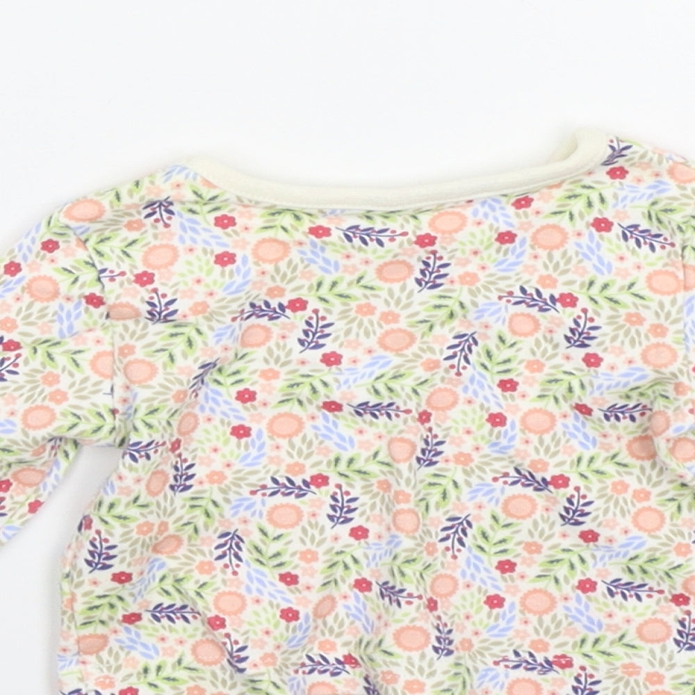 George Girls White Floral  Basic T-Shirt Size Newborn