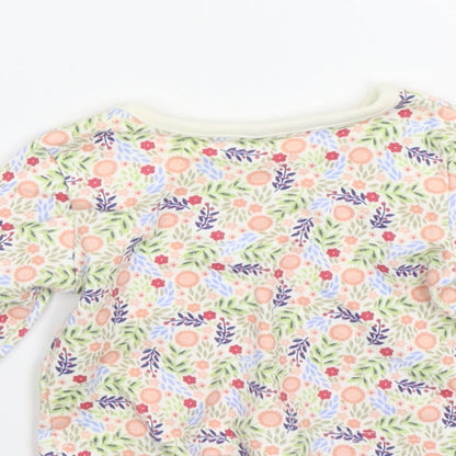 George Girls White Floral  Basic T-Shirt Size Newborn