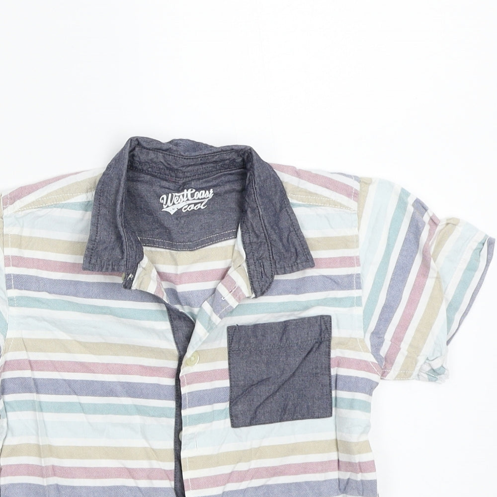 Westcoast cool Boys White Striped  Basic Button-Up Size 3-4 Years