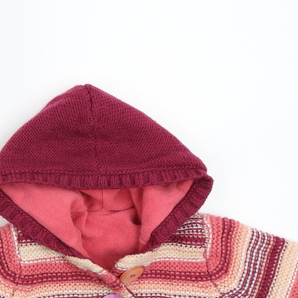 Nutmeg Girls Pink Striped  Jacket Coatigan Size 0-3 Months