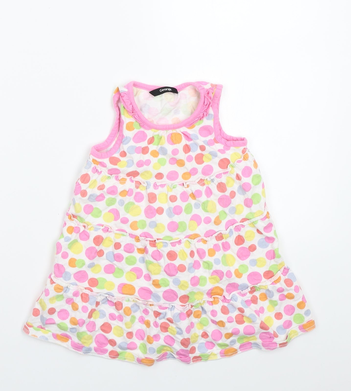 George Girls White Polka Dot  A-Line  Size 24 Months