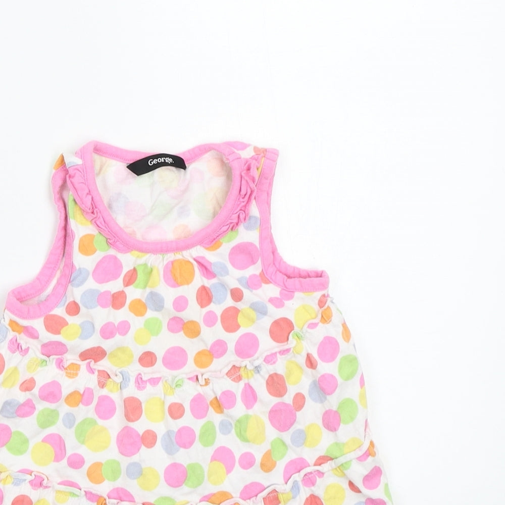 George Girls White Polka Dot  A-Line  Size 24 Months