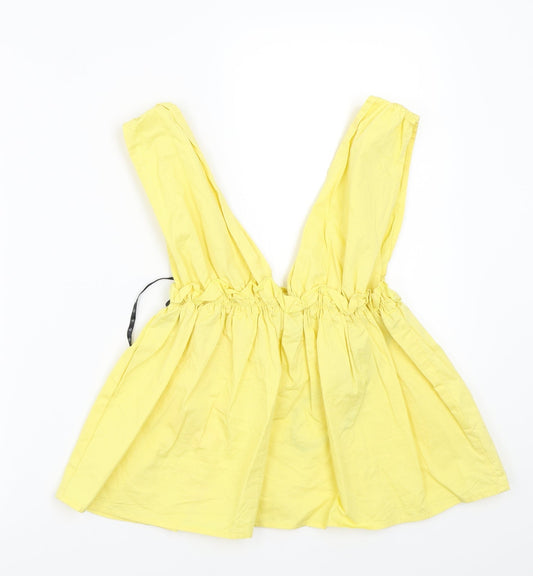 Womens UK Size 6 Missguided Yellow Basic Blouse