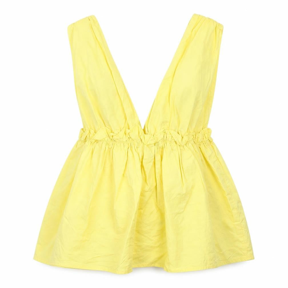 Womens UK Size 6 Missguided Yellow Basic Blouse