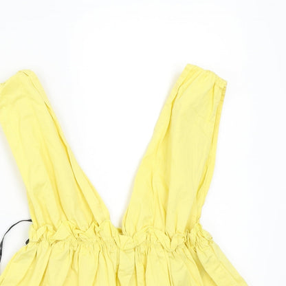 Womens UK Size 6 Missguided Yellow Basic Blouse