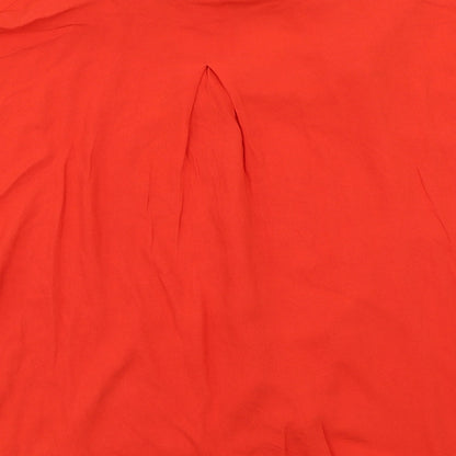 Womens UK Size 12 H&M Red Basic Button-Up