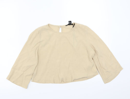 FOREVER 21 Womens Beige   Basic Blouse Size S