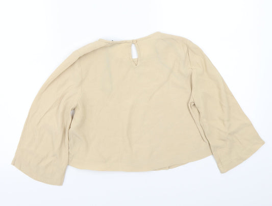 FOREVER 21 Womens Beige   Basic Blouse Size S