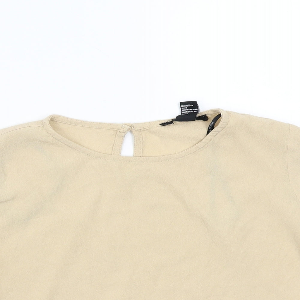 FOREVER 21 Womens Beige   Basic Blouse Size S