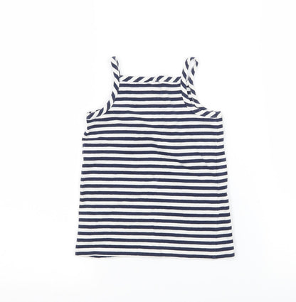 Preworn Girls Blue Striped Jersey Camisole Tank Size 2 Years