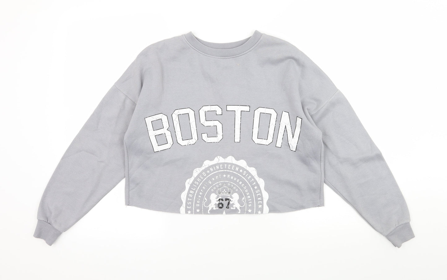 New Look Girls Grey  Jersey Pullover Sweatshirt Size 12-13 Years  - Boston