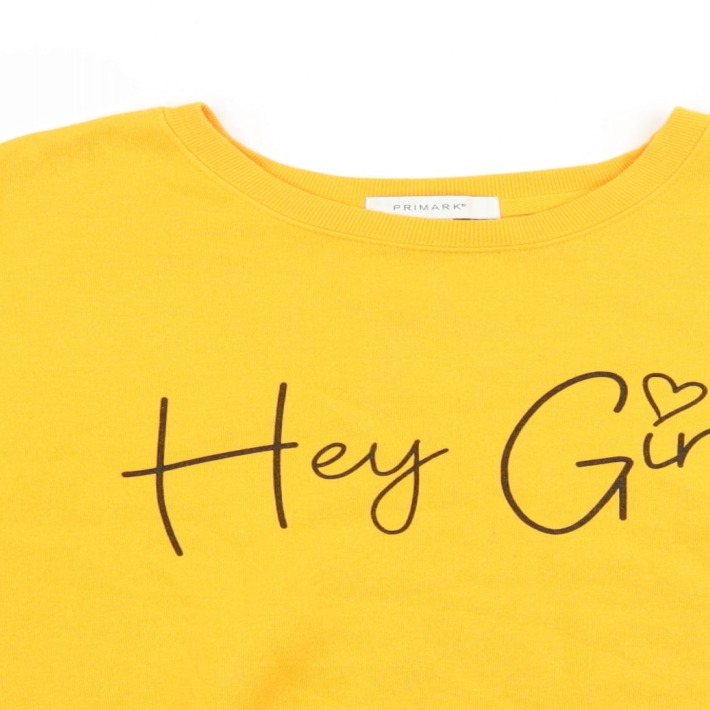 Primark Womens Yellow  Jersey Pullover Sweatshirt Size 10