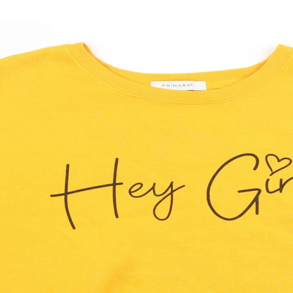Primark Womens Yellow  Jersey Pullover Sweatshirt Size 10