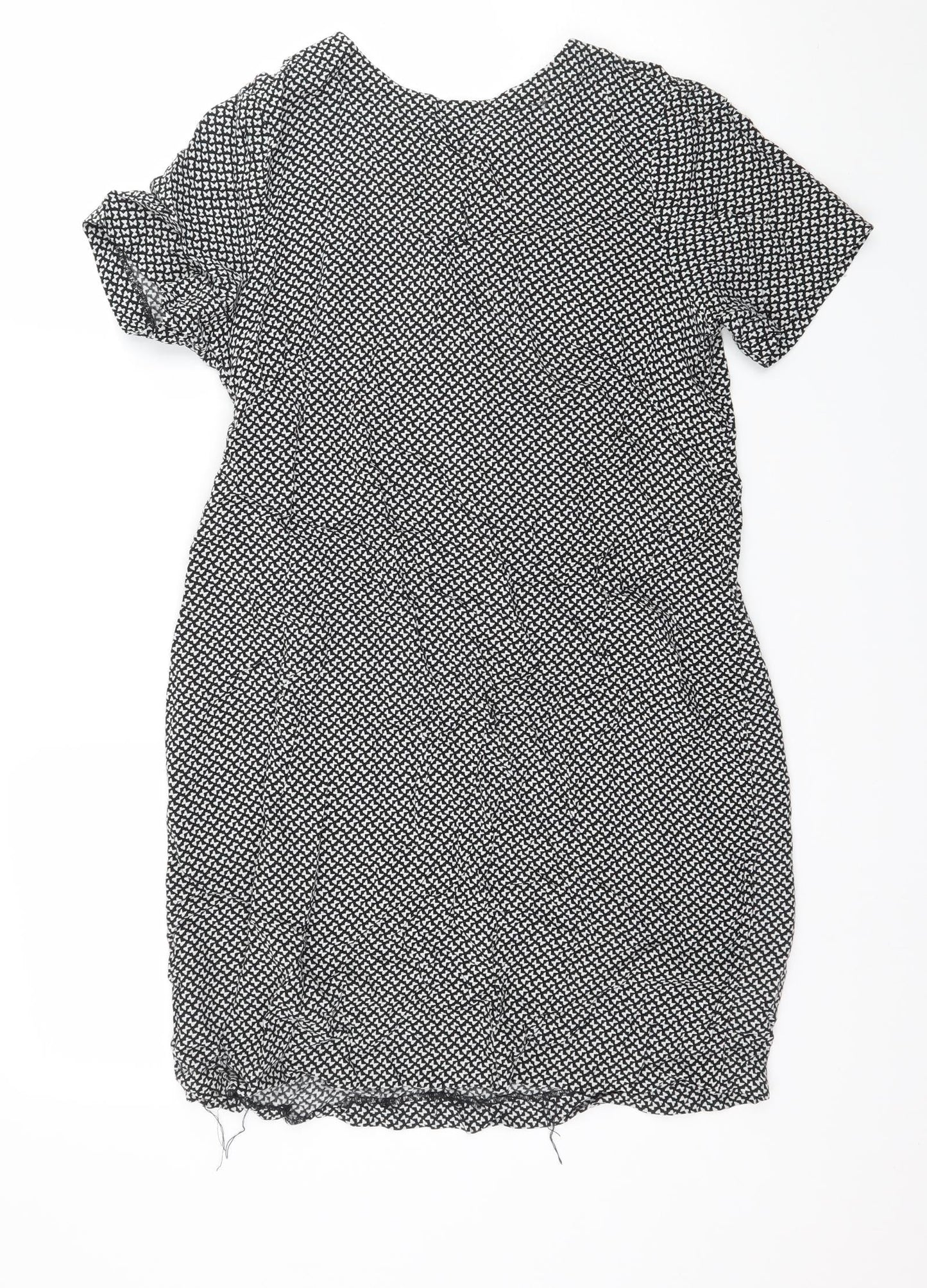 H&M Womens Black Geometric  A-Line  Size 8