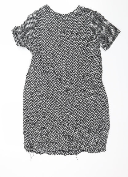 H&M Womens Black Geometric  A-Line  Size 8