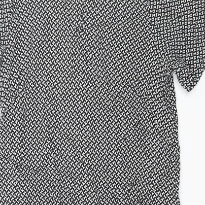 H&M Womens Black Geometric  A-Line  Size 8