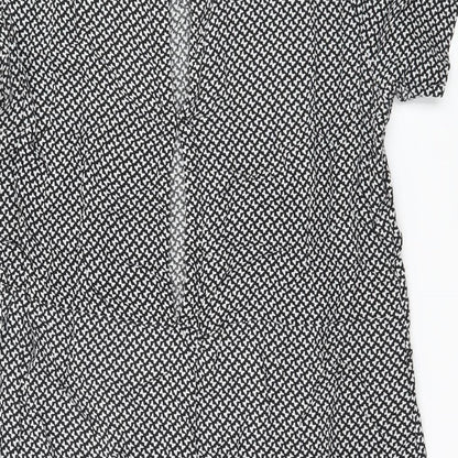 H&M Womens Black Geometric  A-Line  Size 8