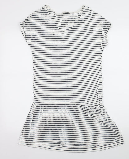 NEXT Womens White Striped Jersey T-Shirt Dress  Size 10