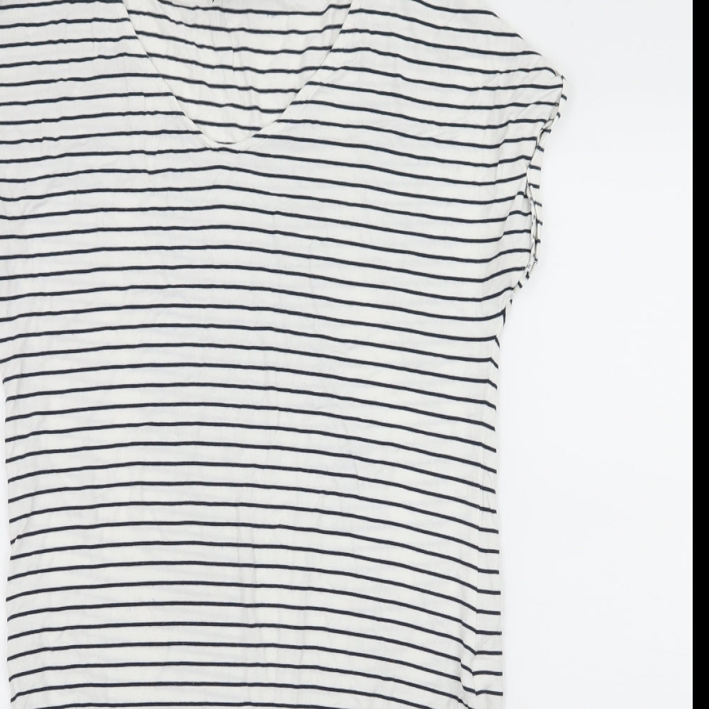 NEXT Womens White Striped Jersey T-Shirt Dress  Size 10