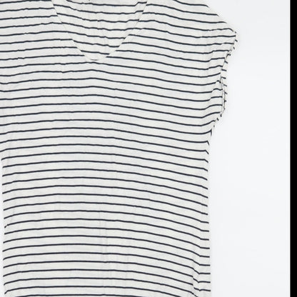 NEXT Womens White Striped Jersey T-Shirt Dress  Size 10