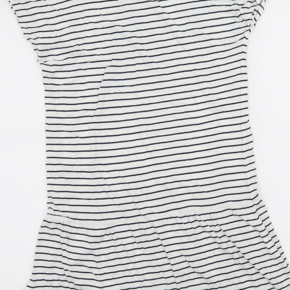 NEXT Womens White Striped Jersey T-Shirt Dress  Size 10