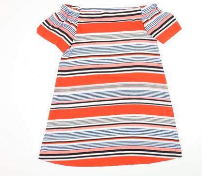 New Look Womens Red Striped  A-Line  Size 10