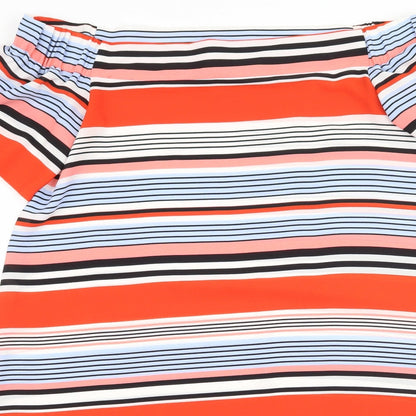 New Look Womens Red Striped  A-Line  Size 10