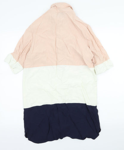 Womens UK Size 10 Topshop Multicoloured Basic Button-Up