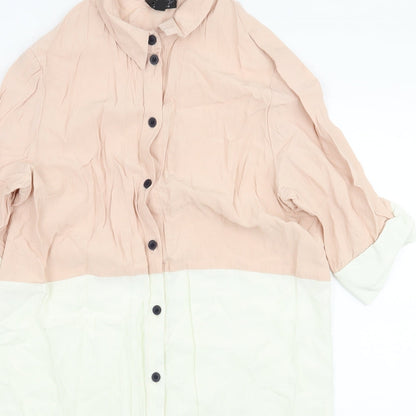 Womens UK Size 10 Topshop Multicoloured Basic Button-Up