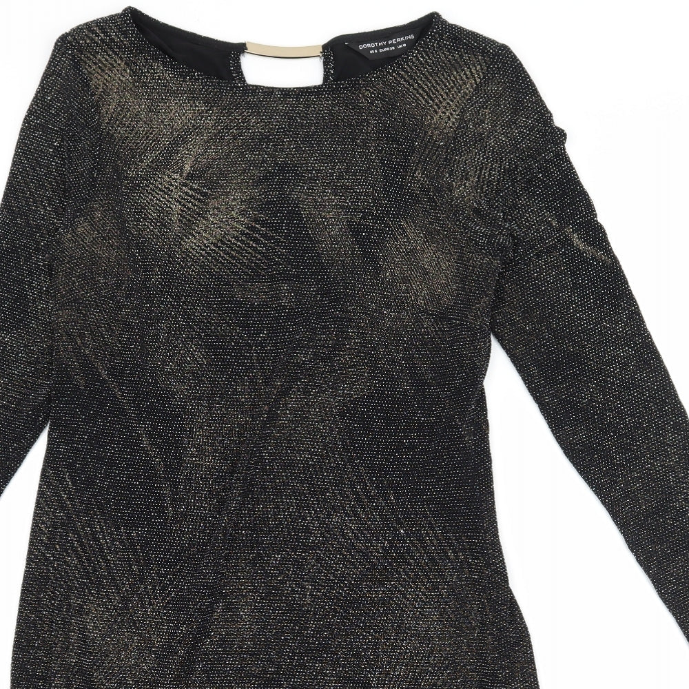 Dorothy Perkins Womens Black  Jersey Bodycon  Size 10