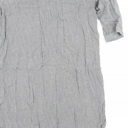 H&M Womens Black Striped  Shirt Dress  Size 8