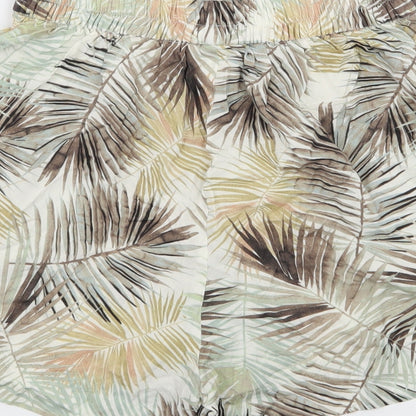 H&M Womens Ivory Geometric  Hot Pants Shorts Size 6 - Leaf print