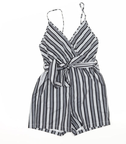 SheIn Womens Grey Striped  Playsuit One-Piece Size XS L4 in