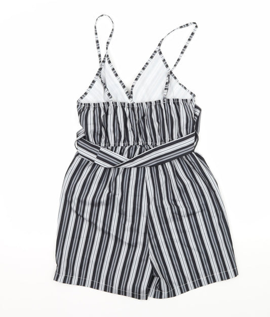 SheIn Womens Grey Striped  Playsuit One-Piece Size XS L4 in